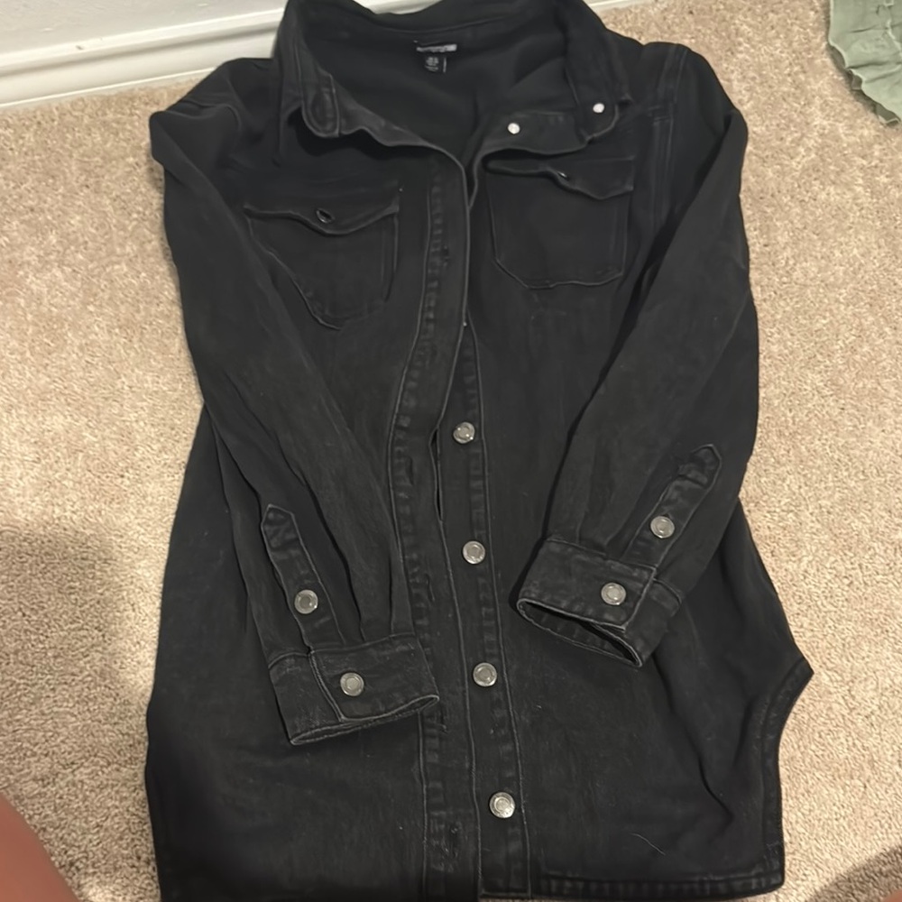 PrettyLittleThing Black Denim Jacket